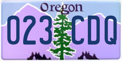OR license plate 023CDQ