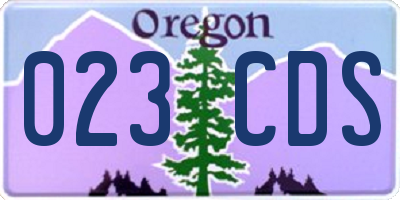 OR license plate 023CDS