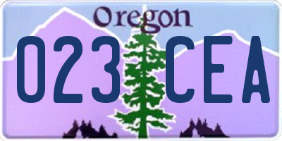 OR license plate 023CEA