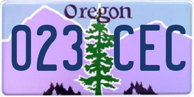 OR license plate 023CEC