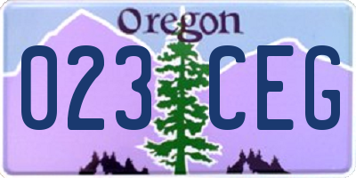 OR license plate 023CEG