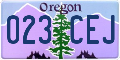 OR license plate 023CEJ