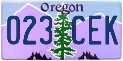 OR license plate 023CEK