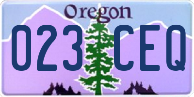 OR license plate 023CEQ