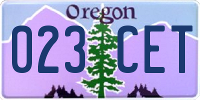 OR license plate 023CET