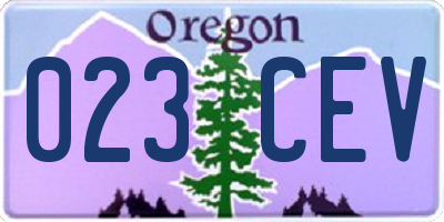 OR license plate 023CEV