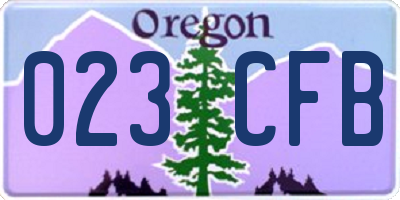 OR license plate 023CFB