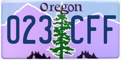 OR license plate 023CFF