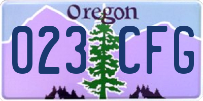 OR license plate 023CFG