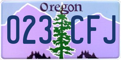 OR license plate 023CFJ