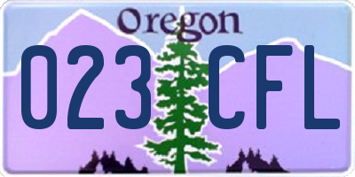 OR license plate 023CFL