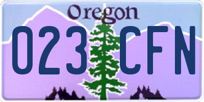 OR license plate 023CFN