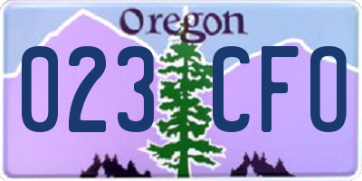 OR license plate 023CFO
