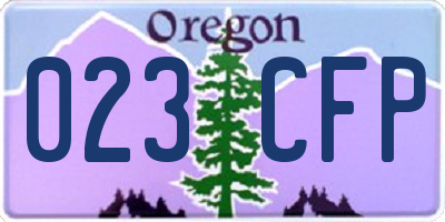 OR license plate 023CFP