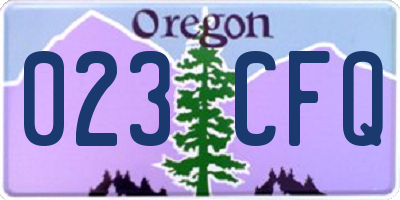 OR license plate 023CFQ