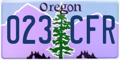 OR license plate 023CFR