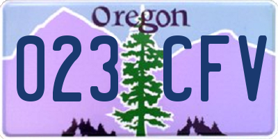 OR license plate 023CFV