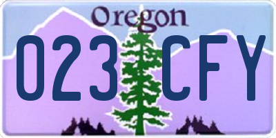 OR license plate 023CFY