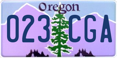 OR license plate 023CGA