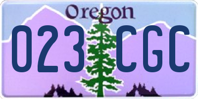 OR license plate 023CGC