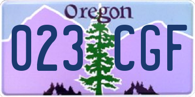 OR license plate 023CGF