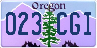 OR license plate 023CGI