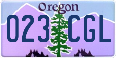 OR license plate 023CGL