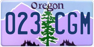 OR license plate 023CGM