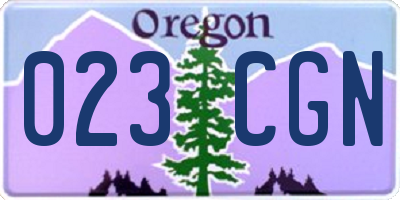 OR license plate 023CGN