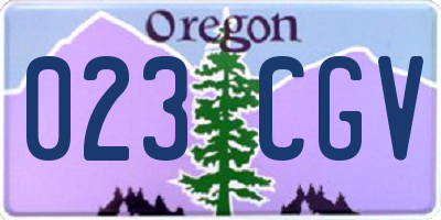 OR license plate 023CGV