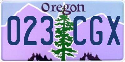 OR license plate 023CGX