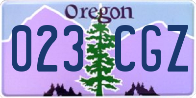 OR license plate 023CGZ