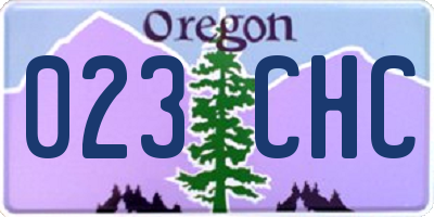 OR license plate 023CHC