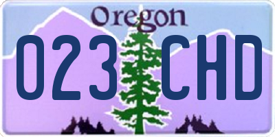OR license plate 023CHD