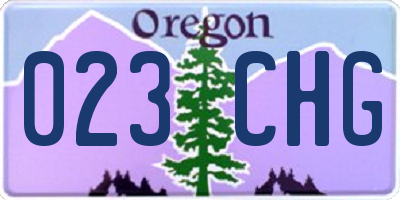 OR license plate 023CHG