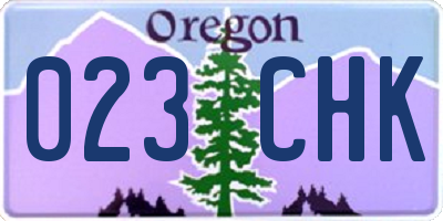 OR license plate 023CHK