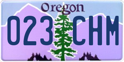 OR license plate 023CHM