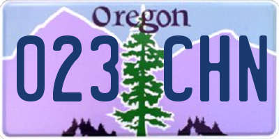 OR license plate 023CHN