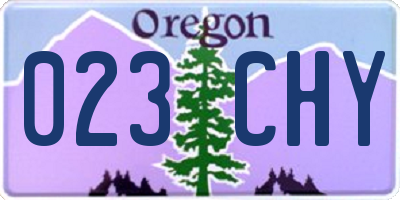 OR license plate 023CHY