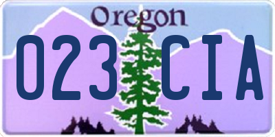 OR license plate 023CIA