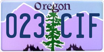 OR license plate 023CIF