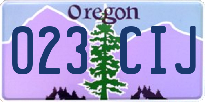 OR license plate 023CIJ
