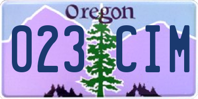 OR license plate 023CIM
