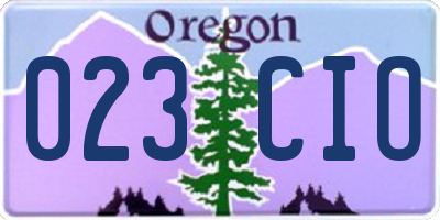 OR license plate 023CIO