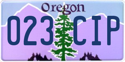 OR license plate 023CIP