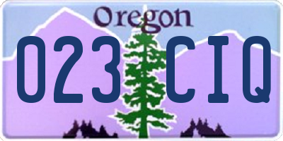 OR license plate 023CIQ