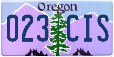 OR license plate 023CIS