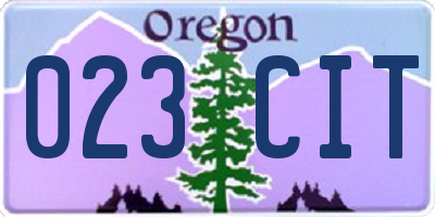 OR license plate 023CIT