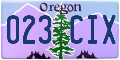 OR license plate 023CIX