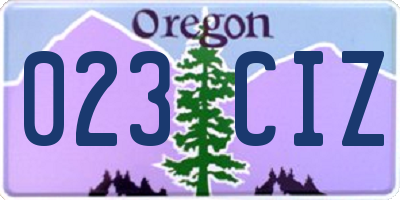 OR license plate 023CIZ